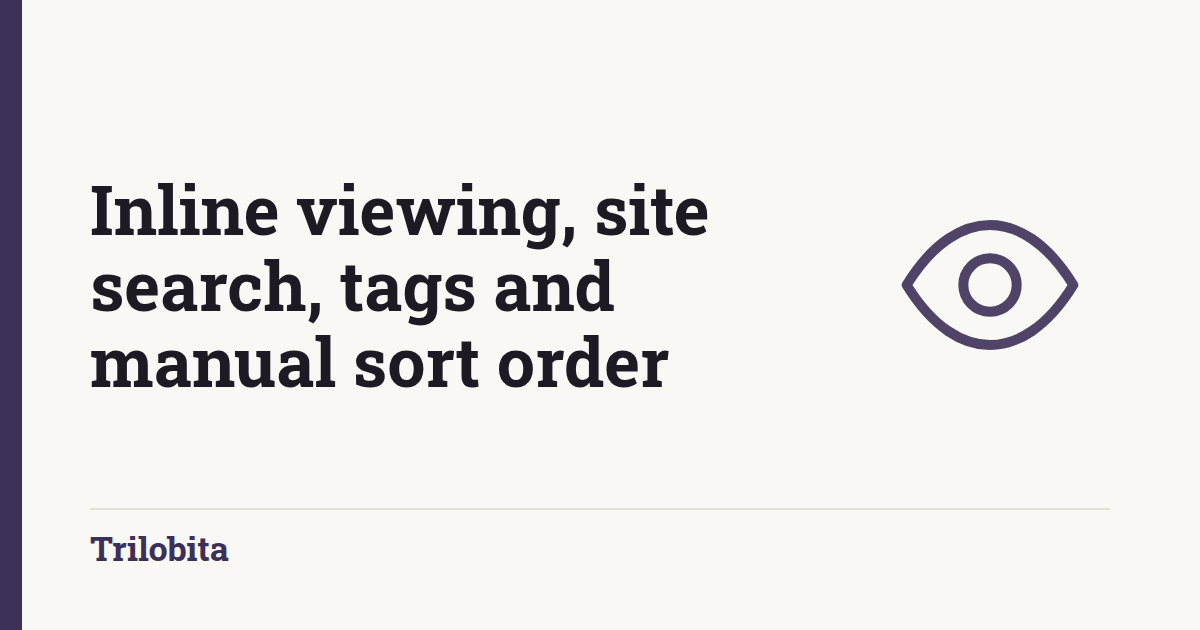 DocVault gets inline document viewing, site search, tags, and manual sort order