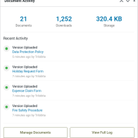 DocVault Pro Document Activity dashboard widget
